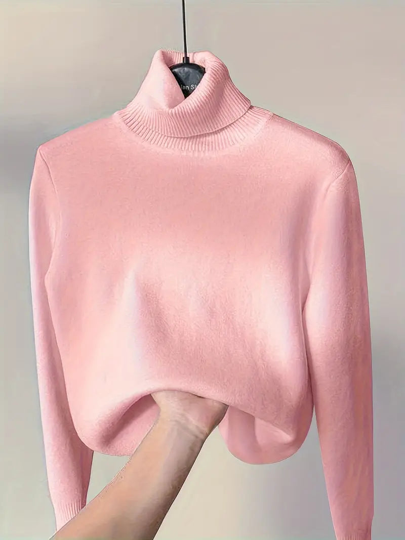 Women's High Neck fleece sweater