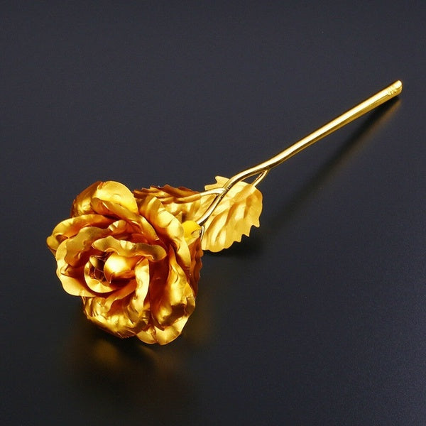 24K Golden Infinity Rose with LOVE base stand